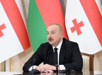 Prezident İlham Əliyev və Baş nazir İrakli Kobaxidze mətbuata bəyanatlarla çıxış edirlər