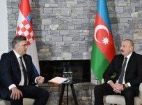 Prezident İlham Əliyev Davosda Xorvatiyanın Baş naziri ilə görüşüb