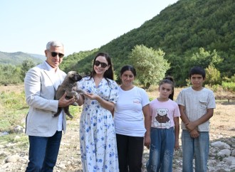 Heydər Əliyev Fondunun vitse-prezidenti Leyla Əliyeva Şamaxıda inşa olunan körpələr evi-uşaq bağçalarının açılışında iştirak edib