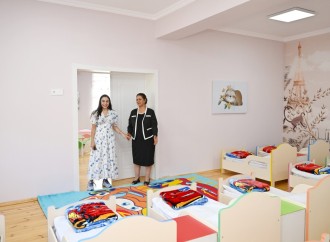 Heydər Əliyev Fondunun vitse-prezidenti Leyla Əliyeva Şamaxıda inşa olunan körpələr evi-uşaq bağçalarının açılışında iştirak edib