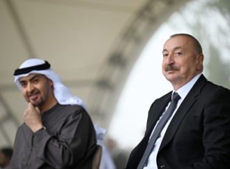 Prezidentlər İlham Əliyev və Şeyx Məhəmməd bin Zayed Al Nəhyan Cıdır düzündə Qarabağ atlarının şousunu izləyiblər
