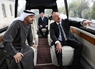 Prezident İlham Əliyev və Prezident Şeyx Məhəmməd bin Zayed Al Nəhyan Yeni Şuşa məscidində tikinti işlərinin gedişi ilə tanış olublar