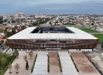 Prezident İlham Əliyev Gəncə şəhər stadionunun açılışında iştirak edib