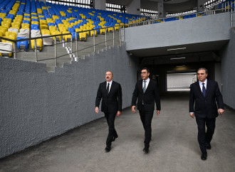 Prezident İlham Əliyev Gəncə şəhər stadionunun açılışında iştirak edib