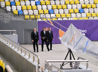 Prezident İlham Əliyev Gəncə şəhər stadionunun açılışında iştirak edib