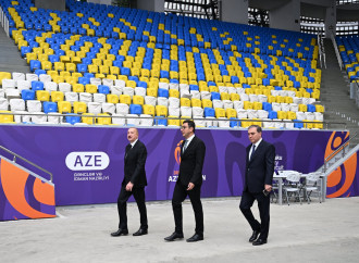 Prezident İlham Əliyev Gəncə şəhər stadionunun açılışında iştirak edib