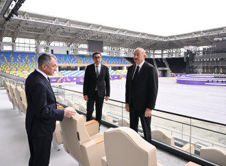 Prezident İlham Əliyev Gəncə şəhər stadionunun açılışında iştirak edib