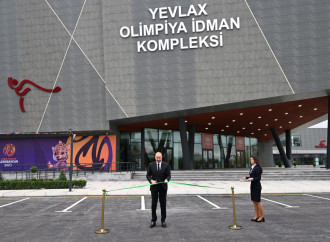 Prezident İlham Əliyev Yevlax Olimpiya İdman Kompleksinin açılışında iştirak edib