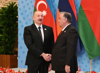 Prezident İlham Əliyev MDB Dövlət Başçıları Şurasının iclasında iştirak etmək üçün Düşənbədəki "Millət" sarayına gəlib