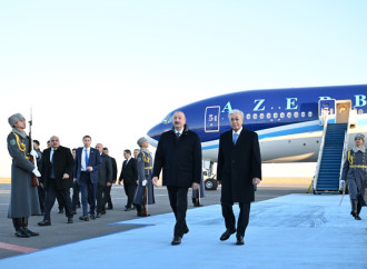 Prezident İlham Əliyev Qazaxıstana dövlət səfərinə gəlib