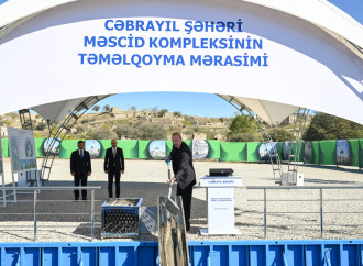 Prezident İlham Əliyev Cəbrayıl şəhər məscidinin təməlini qoyub