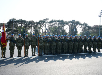 Prezident İlham Əliyev, birinci xanım Mehriban Əliyeva, Türkiyə Prezidenti Rəcəb Tayyib Ərdoğan, Pakistan Baş naziri Məhəmməd Şahbaz Şərif hərbi paradda iştirak edirlər