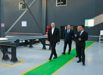 Prezident İlham Əliyev Ağdamda metal elektrik dirəklərinin istehsalı müəssisəsinin açılışında iştirak edib