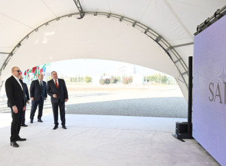 Prezident İlham Əliyev Ağdam Sənaye Parkında “Saloğlu Qarabağ” MMC-nin istehsal müəssisəsinin təməlini qoyub