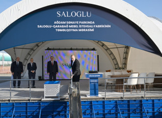 Prezident İlham Əliyev Ağdam Sənaye Parkında “Saloğlu Qarabağ” MMC-nin istehsal müəssisəsinin təməlini qoyub