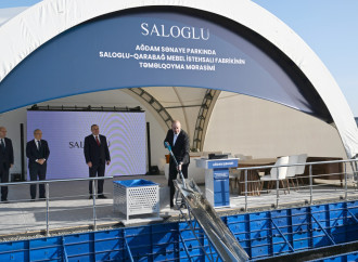 Prezident İlham Əliyev Ağdam Sənaye Parkında “Saloğlu Qarabağ” MMC-nin istehsal müəssisəsinin təməlini qoyub