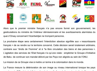 Fransa Koloniyalarının Azadlıq Cəbhəsi Fransa XİN-ə etiraz etdi