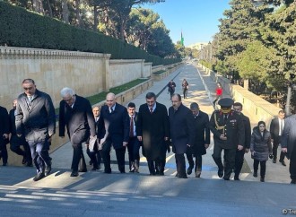 Türkiyənin vitse-prezidenti Şəhidlər Xiyabanını və “Türk şəhidliyi” abidəsini ziyarət edib
