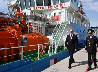 Prezident İlham Əliyev “Zəngilan” tankerinin istismara verilməsi mərasimində iştirak edib