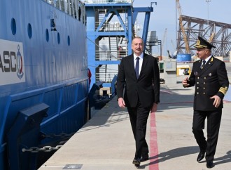 Prezident İlham Əliyev “Zəngilan” tankerinin istismara verilməsi mərasimində iştirak edib